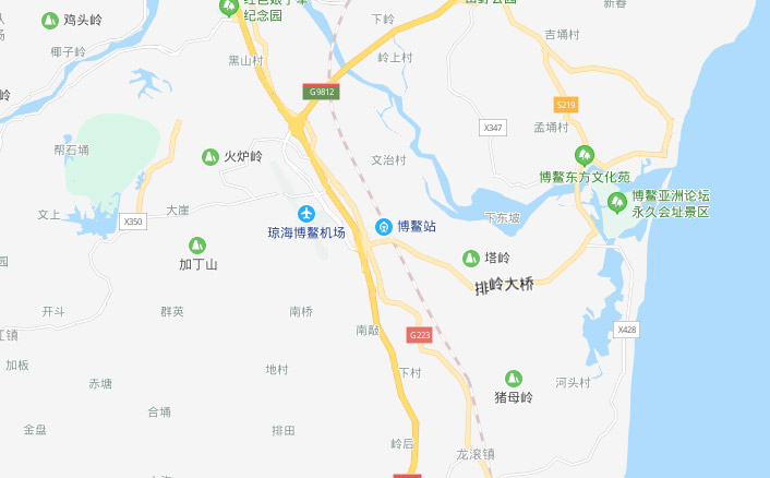 海南博鳌基地地图